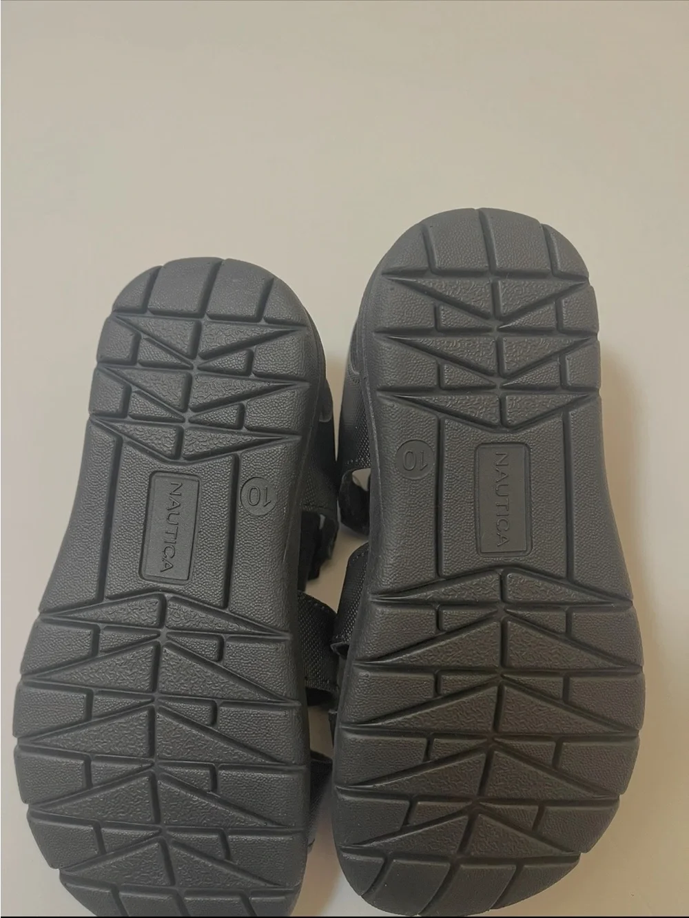 Nautica Kids Black Faux-Leather Strappy Sandals Size 10 New